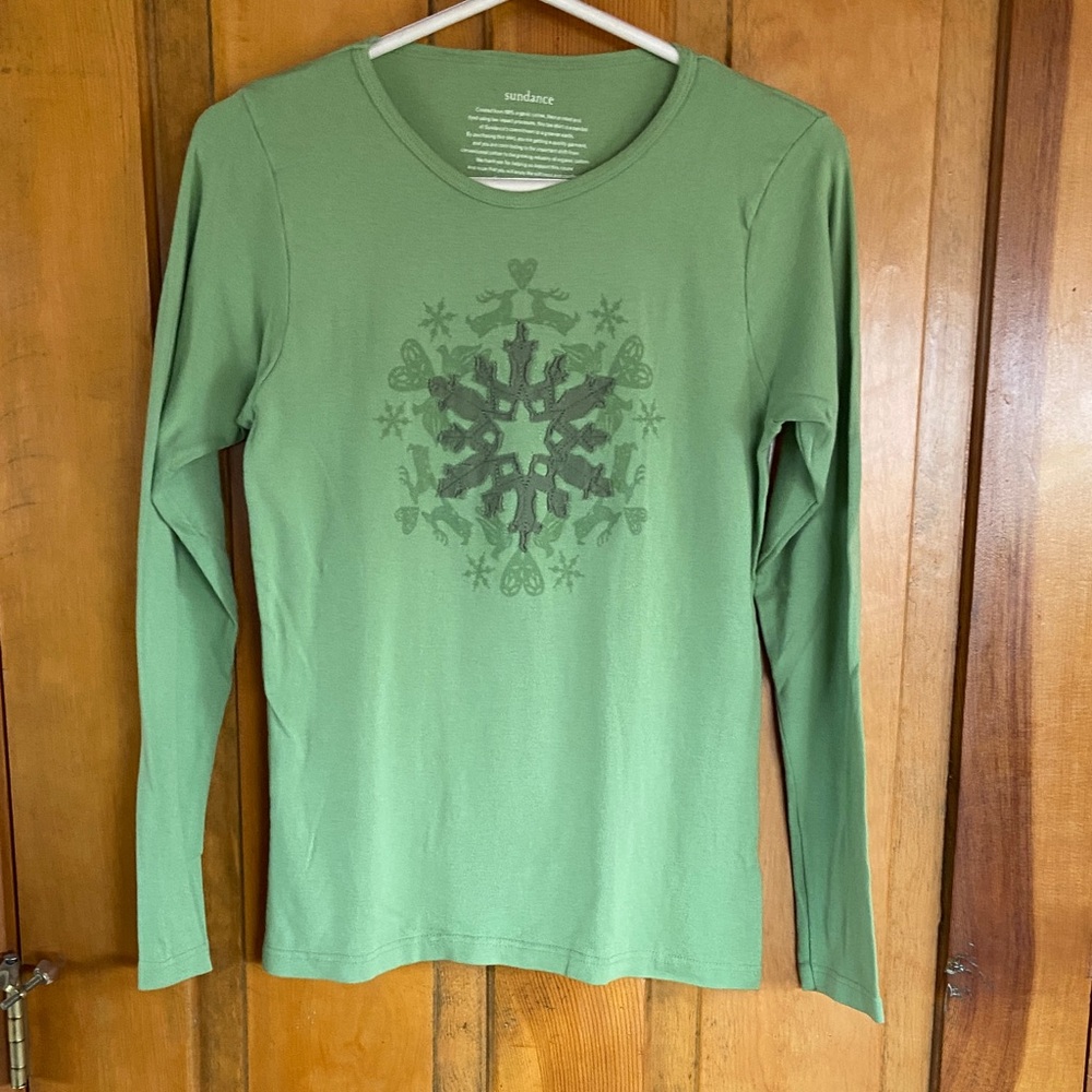 Sundance Long-Sleeve Sage Green Graphic Tee